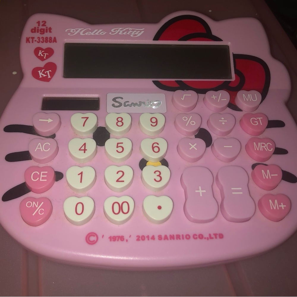 Hello Kitty Pink calculator Desk Top School Sanrio